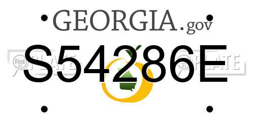 S54286E Georgia License Plate