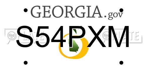 S54PXM Georgia License Plate