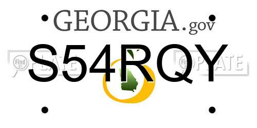 S54RQY Georgia License Plate