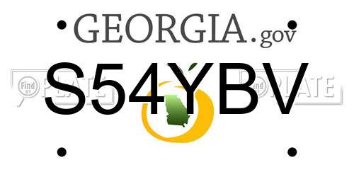 S54YBV Georgia License Plate