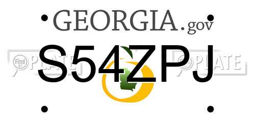 S54ZPJ Georgia License Plate