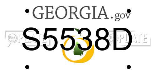 S5538D Georgia License Plate