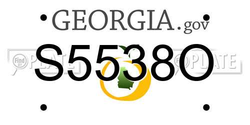S5538O Georgia License Plate