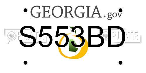 S553BD Georgia License Plate