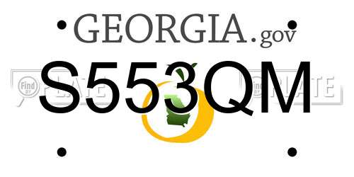 S553QM Georgia License Plate