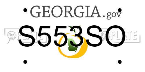 S553SO Georgia License Plate