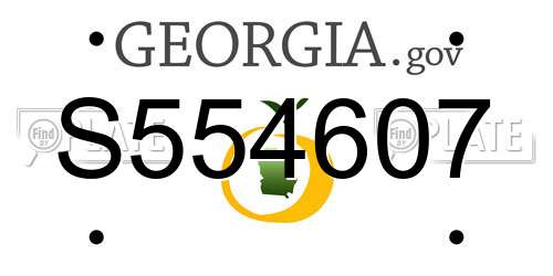 S554607 Georgia License Plate