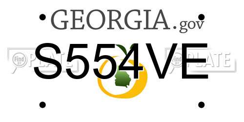 S554VE Georgia License Plate