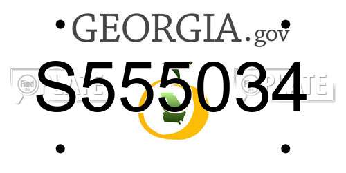 S555034 Georgia License Plate