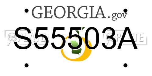 S55503A Georgia License Plate