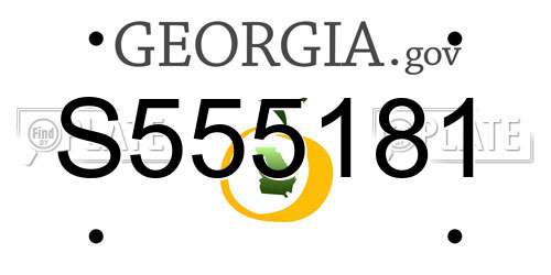 S555181 Georgia License Plate
