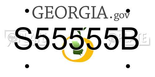 S55555B Georgia License Plate