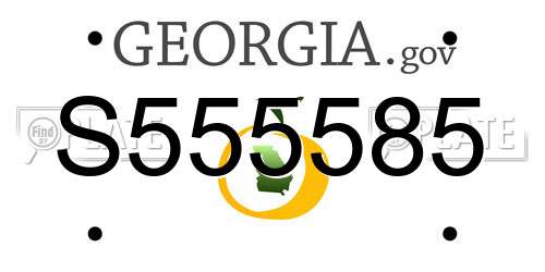 S555585 Georgia License Plate