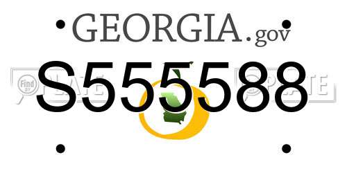 S555588 Georgia License Plate