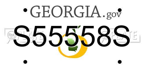 S55558S Georgia License Plate