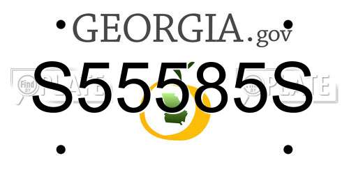 S55585S Georgia License Plate