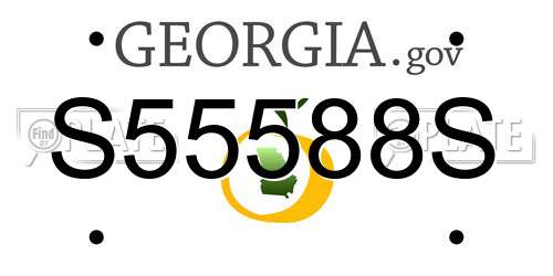 S55588S Georgia License Plate