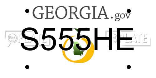 S555HE Georgia License Plate