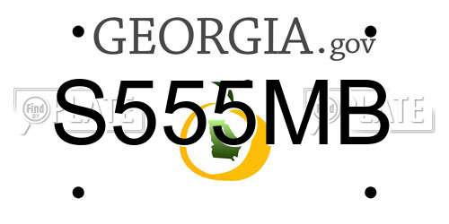 S555MB Georgia License Plate