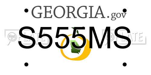 S555MS Georgia License Plate