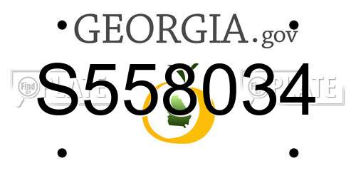 S558034 Georgia License Plate