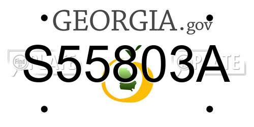 S55803A Georgia License Plate