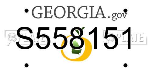 S558151 Georgia License Plate