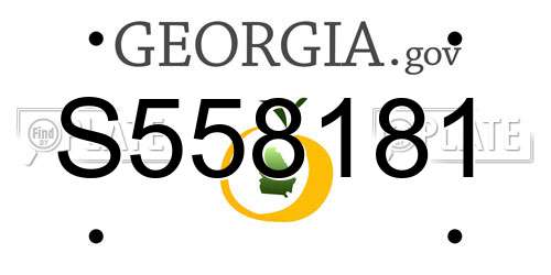 S558181 Georgia License Plate