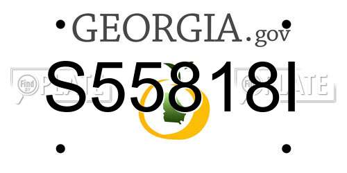 S55818I Georgia License Plate