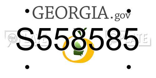 S558585 Georgia License Plate