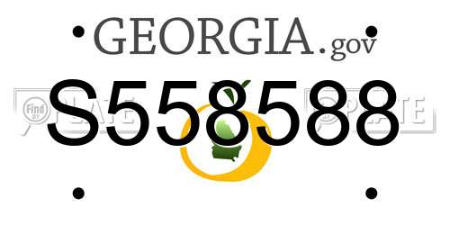 S558588 Georgia License Plate