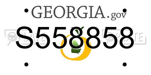 S558858 Georgia License Plate