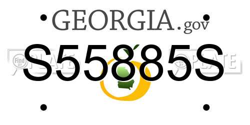 S55885S Georgia License Plate
