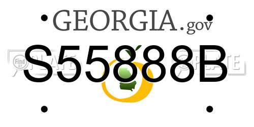 S55888B Georgia License Plate