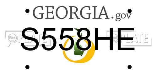 S558HE Georgia License Plate