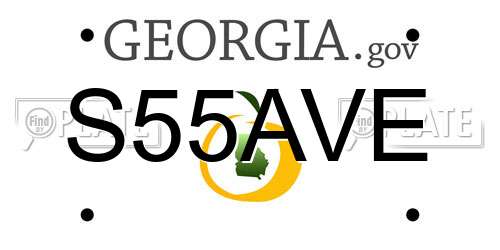 S55AVE Georgia License Plate