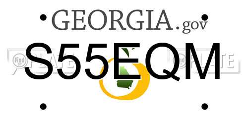 S55EQM Georgia License Plate