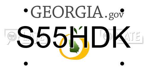 S55HDK Georgia License Plate