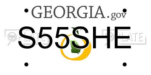 S55SHE Georgia License Plate