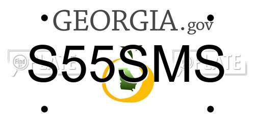 S55SMS Georgia License Plate