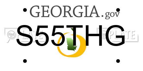 S55THG Georgia License Plate
