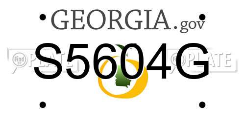 S5604G Georgia License Plate