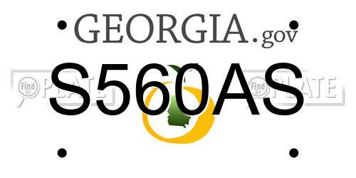 S560AS Georgia License Plate