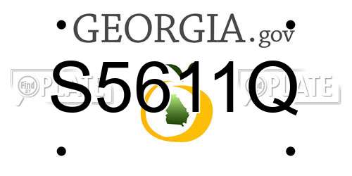 S5611Q Georgia License Plate