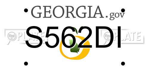 S562DI Georgia License Plate