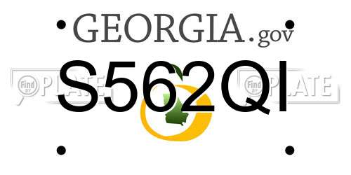 S562QI Georgia License Plate