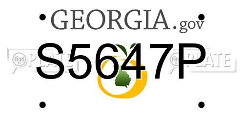 S5647P Georgia License Plate