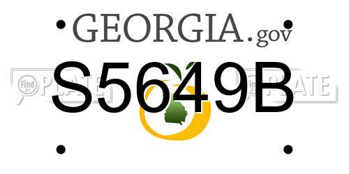 S5649B Georgia License Plate