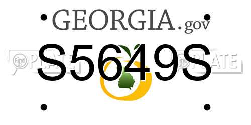 S5649S Georgia License Plate