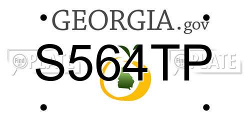 S564TP Georgia License Plate